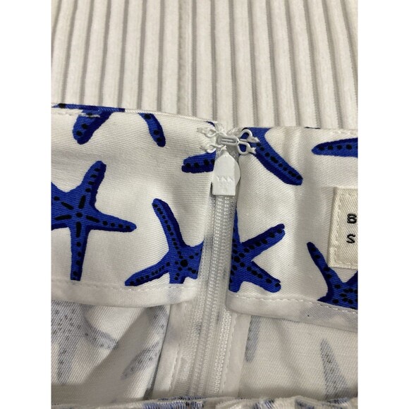 Kate Spade Broome Street Skirt 4 Blue White Starfish Print Mini Preppy Chic - Picture 3 of 7